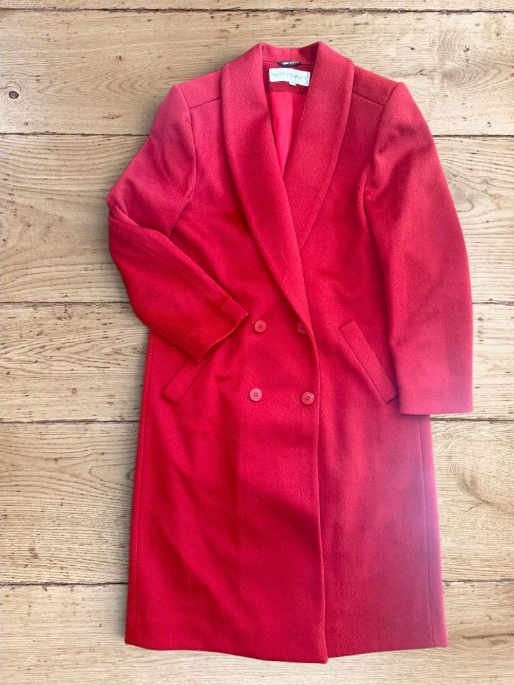 Bert Newman Red Wool Coat- size 12- 100% wool